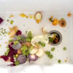 vegetable scraps in sink ready for disposal