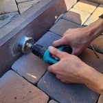 drilling a hole in brick