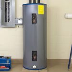 electric water heater in a garage