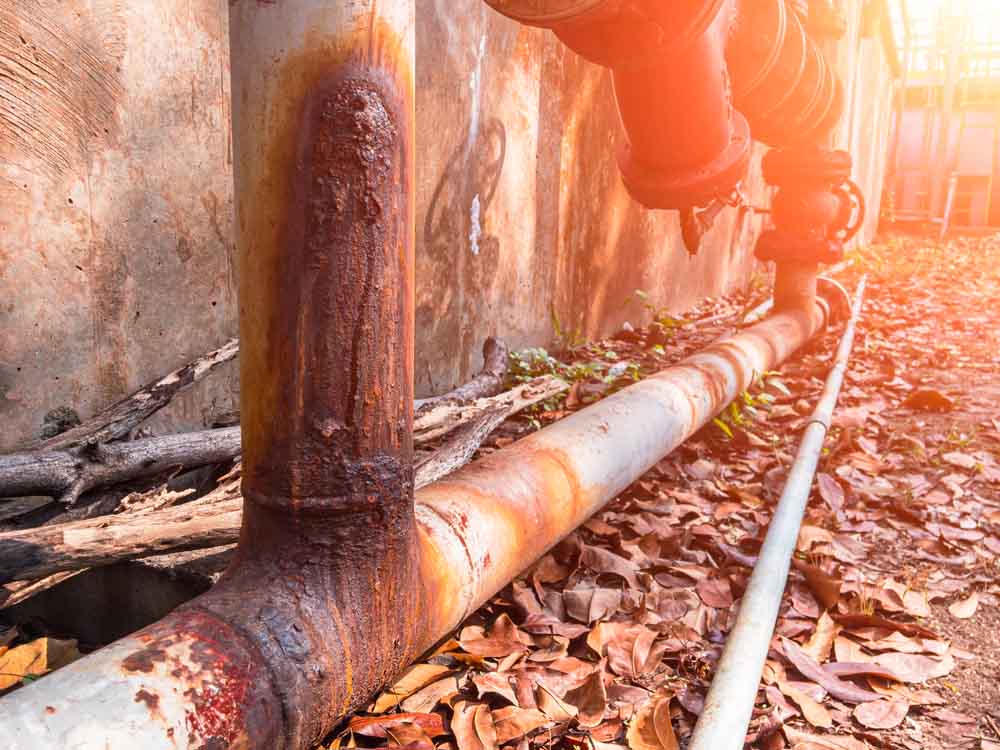 rusted pipes