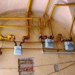 yellow gas pipes and gas meter Santa Clara, CA