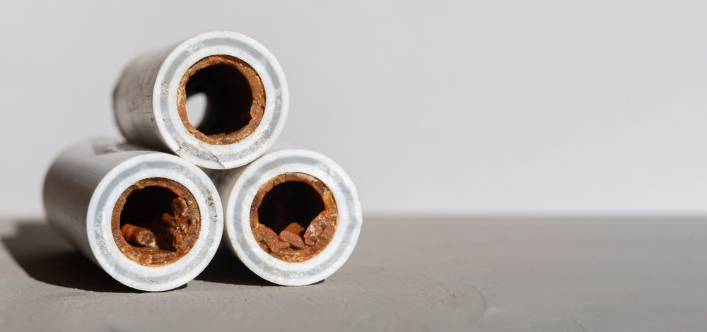 an inner pipe with severe buildup