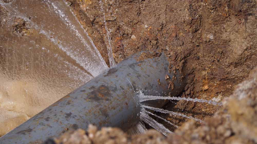 leak/damage on a pipe