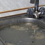 a backed-up drain
