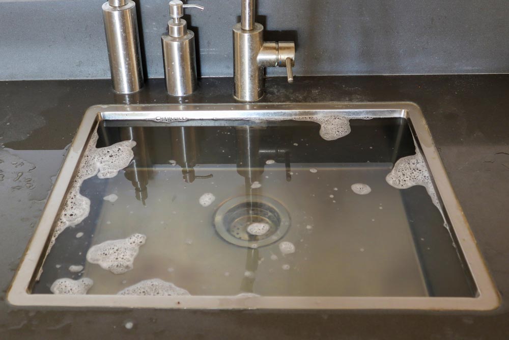 a backed-up drain