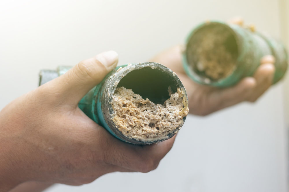 a backed-up pipe