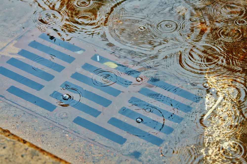 a drain with a major backup