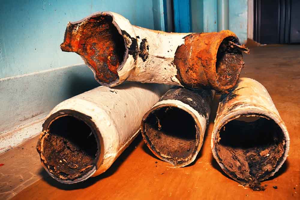 old, worn-out pipes
